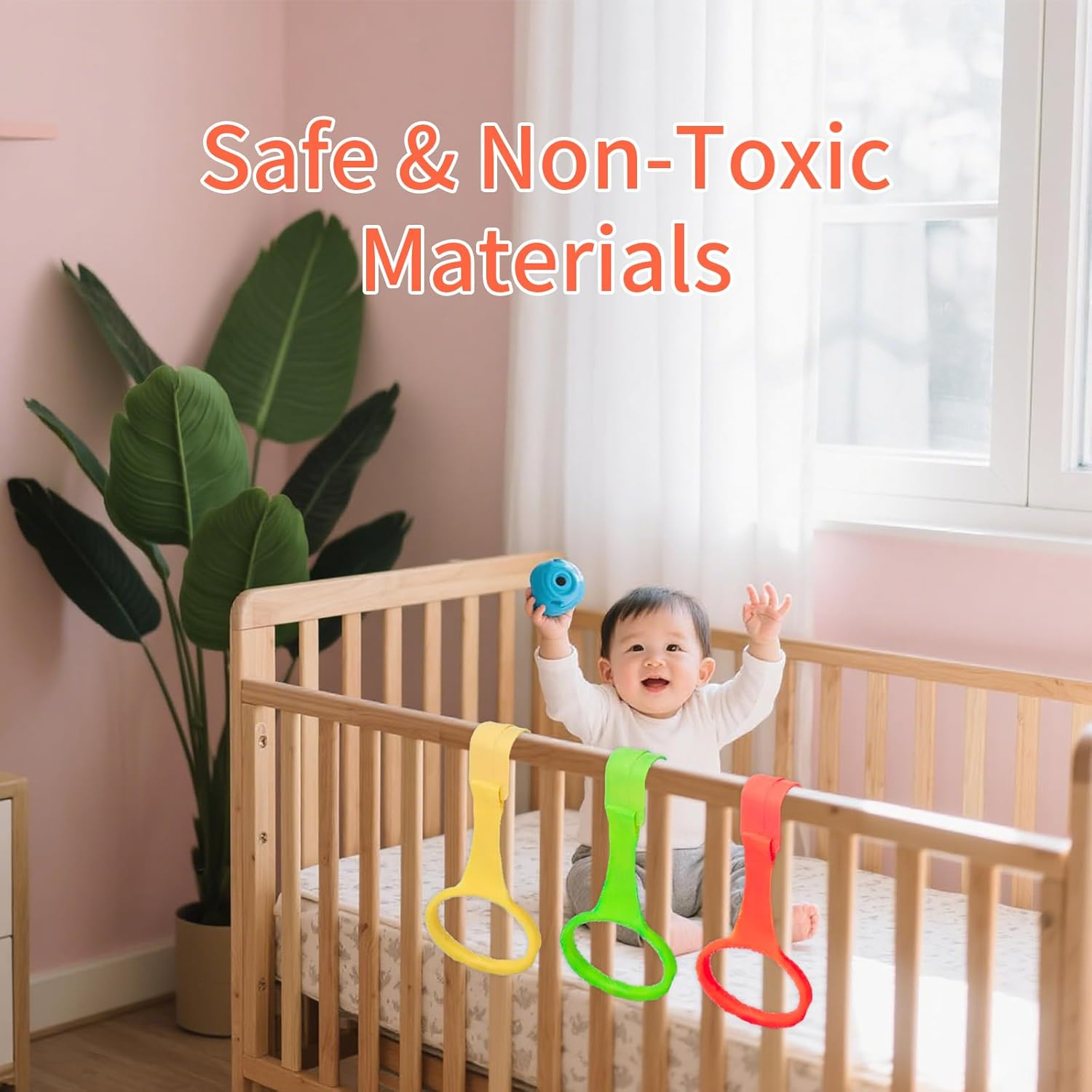 5Pcs Baby Play Pen Pull up Ring, Playpen Baby Pull Rings, Children'S Standing Baby Walking Aid Pull Rings, Crib Stand Rings, Walking Learning Tools image number 5