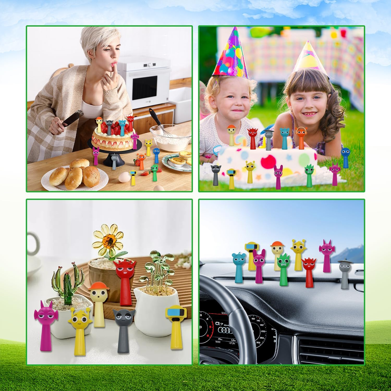 Sprunki Figures, 12 Pieces Sprunki Toy Figures Set, Colourful Sprunki Action Figures, Sprunki Cake Topper, Horror Games Sprunki Character Sculpture, for Children and Adults, Gamers and Decoration image number 5