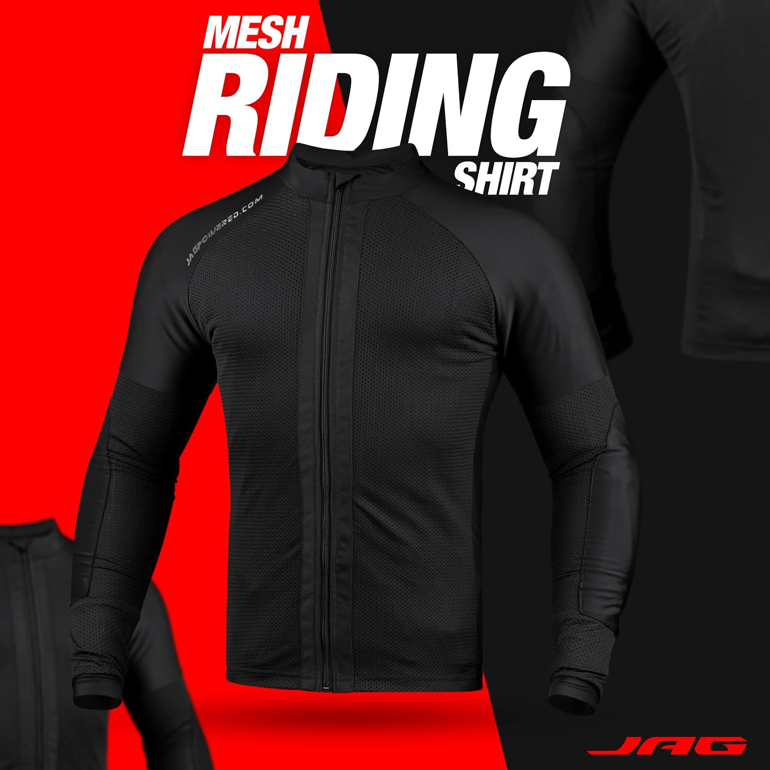 J.A.G. Mesh Motorcycle Shirt, All Season Lightweight Breathable Motorcycle Armor for Men with CE Approved Protective Pads image number 6