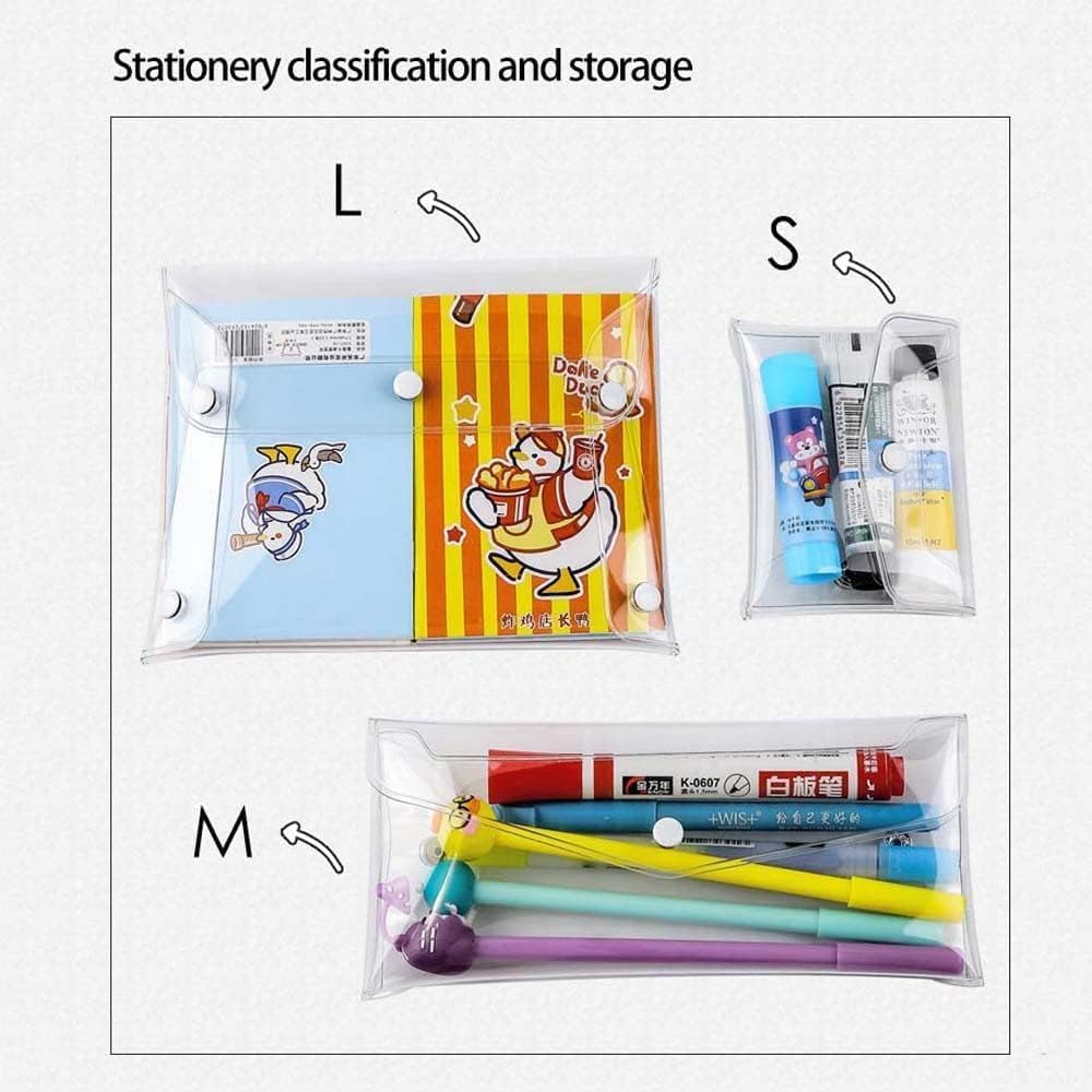 GANPUB 3Pcs Transparent Mini PVC Makeup Bag Small Clear Plastic Cosmetic Organizer Bag Pouch with Snap Closure for Vacation Travel, Bathroom Organizing Tools and Accessories, Clear, 1 image number 3