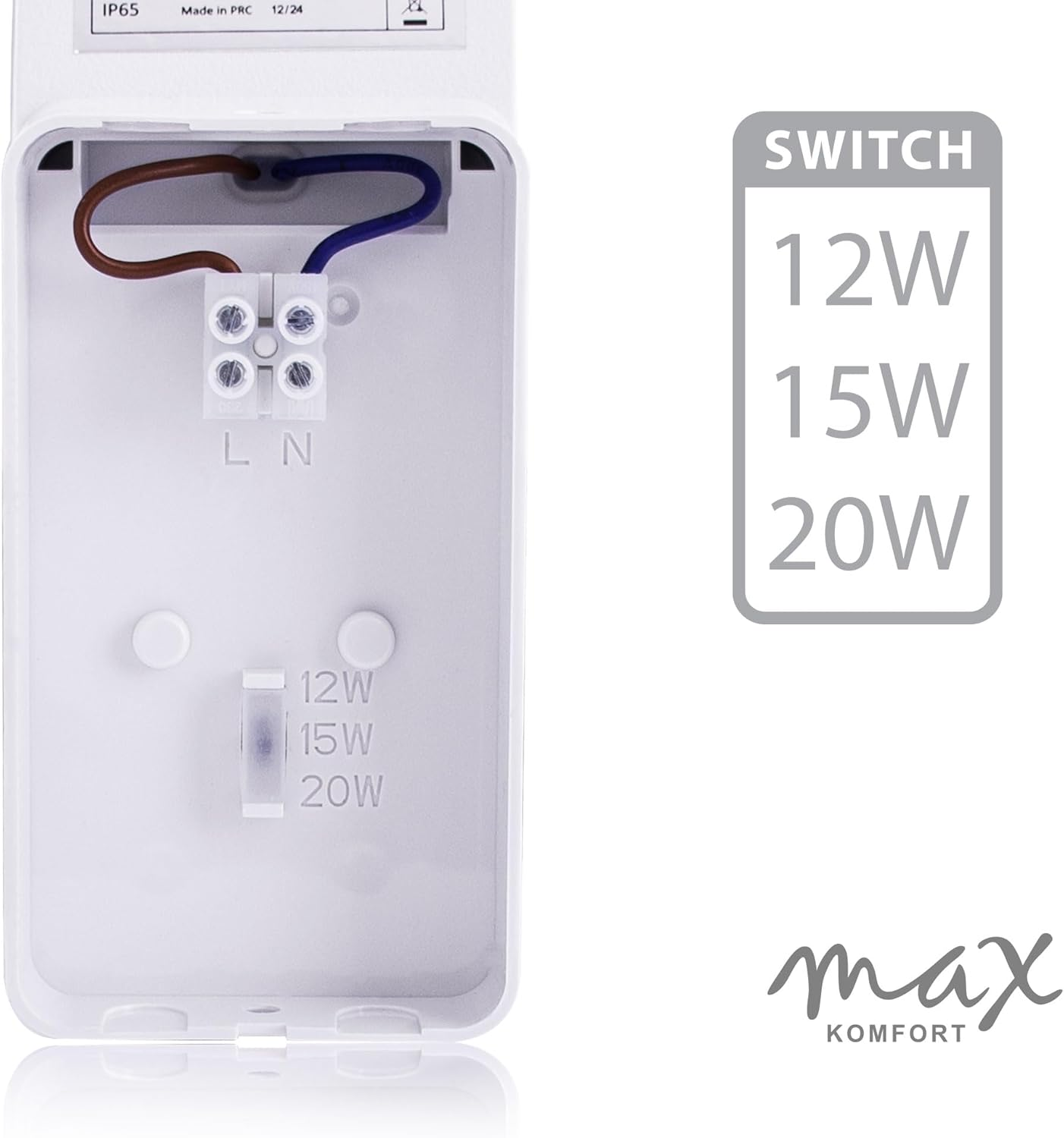 X-Prit Model X-Prit LED Outdoor Light with Motion Sensor - 12/15/20W Selectable - Ip65-1600-2500Lm - Sensor Can Be Switched off for Continuous Light - 4000K Neutral White - Model X-Prit for Wall image number 1