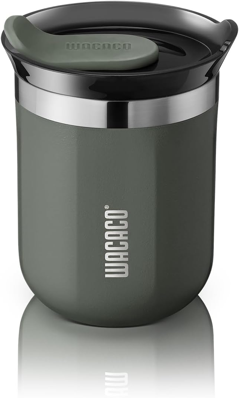 WACACO Octaroma Classico Vacuum Insulated Coffee Mug, Double-Wall Stainless Steel Travel Tumbler with Drinking Lid, 6 Fl Oz (180Ml), Blue