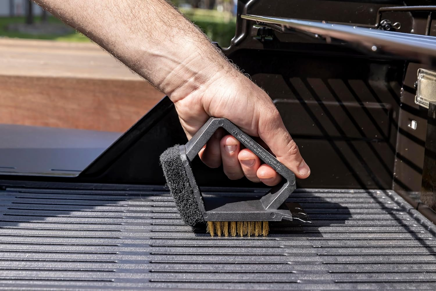 BBQ Buddy 3-In-1 Grill Brush for Outdoor Grill - Grill Cleaner Tool with Grill Scraper - Compact Heavy Duty Handheld Scourer BBQ Brush - Heat Resistant with Ergonomic Handle image number 1