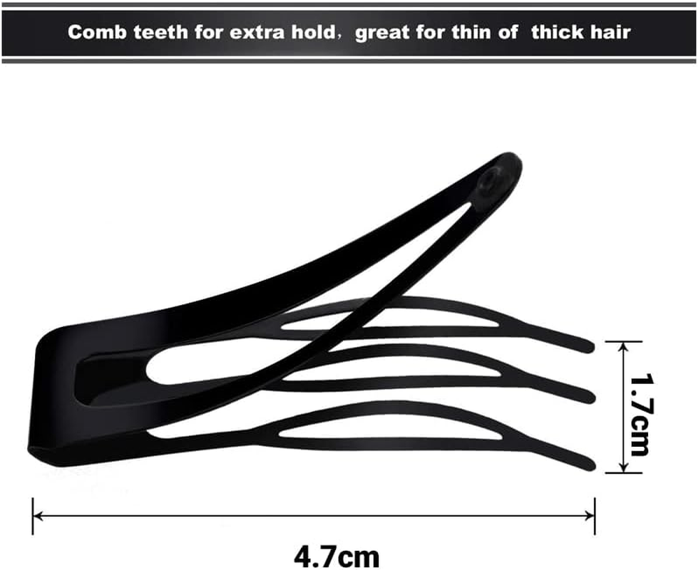 10/20/30PCS Double-Grip Hair Clips Metal Snap Barrettes Hair Styling Tool Women Girls for Hair Making, Salon Supplies - Black(10Pcs) image number 2