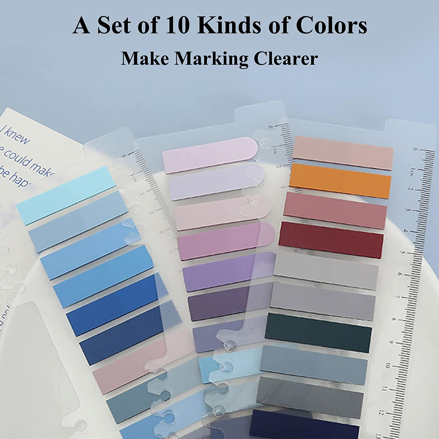 1600 Pcs Sticky Tabs, Morandi Sticky Notes Page Markers Book Tabs Index Tabs Memo Stickers, 80 Colors Writable & Repositionable Post It Tabs for Annotating Books, Folders, Monitors image number 2