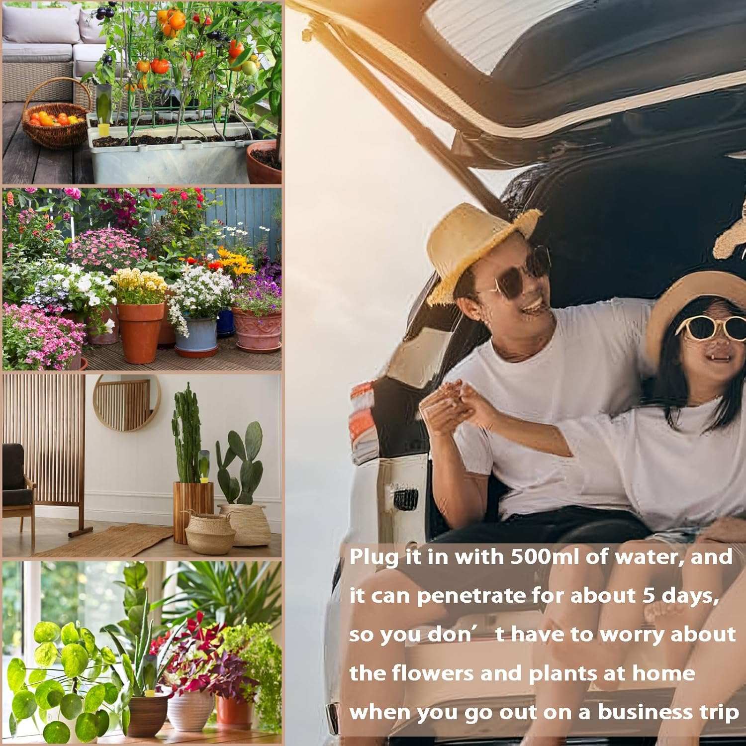 Joyeee Terracotta Watering Spikes, Self Watering Spikes, Automatic Plant Waterers for Vacations, Wine Bottle Plant Watering Spikes, Great for Indoor & Outdoor Plants (6 Pack) image number 6