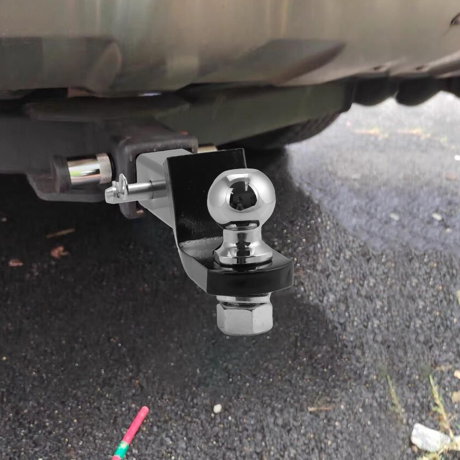 QWORK&reg; Towing Hitch for US Vehicles Lowered 50 Mm - 2800 Kg Load Capacity - 50 Mm Ball Mount - 16 Mm Pin and Clip image number 4