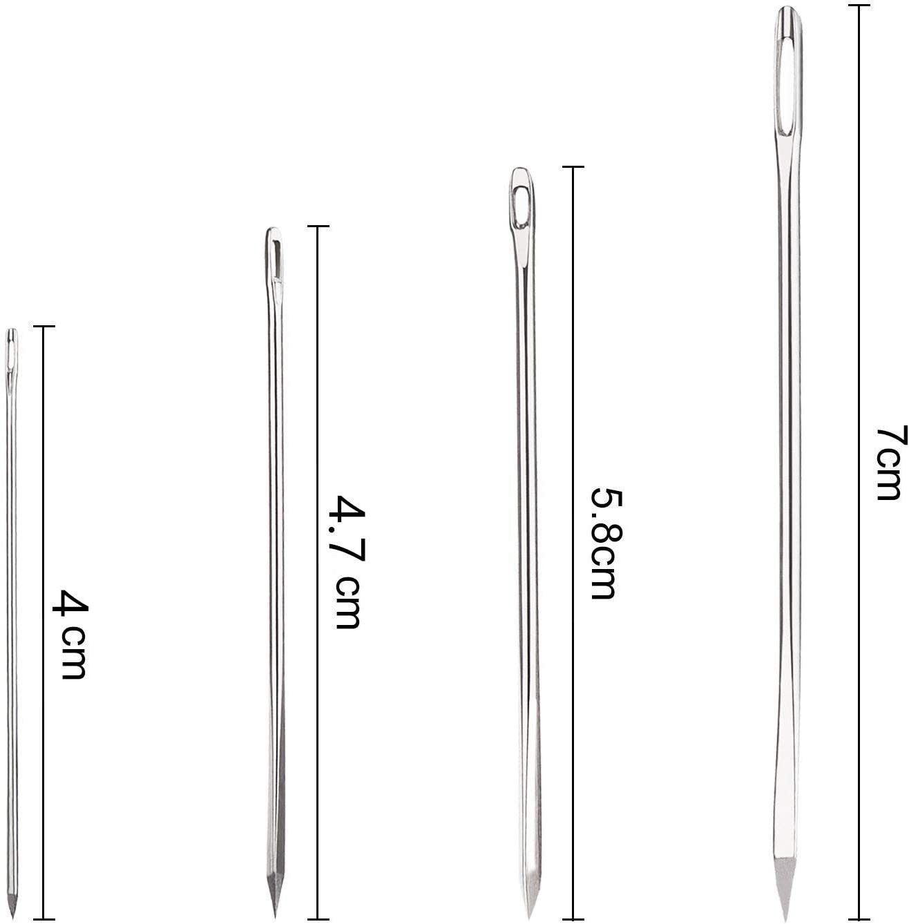 Leather Stitching Needle 12 Pieces with 4 Different Sizes for Leather Projects with Clear Bottle image number 3