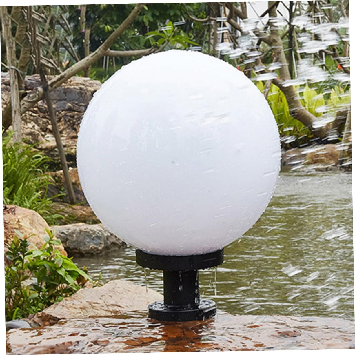 WHAMVOX Outdoor Acrylic Lamp Globe Cover 300Mm White Milk Ball Shaped Lampshade Fixture Replacement for Garden Fence Wall Lighting Accessories image number 4