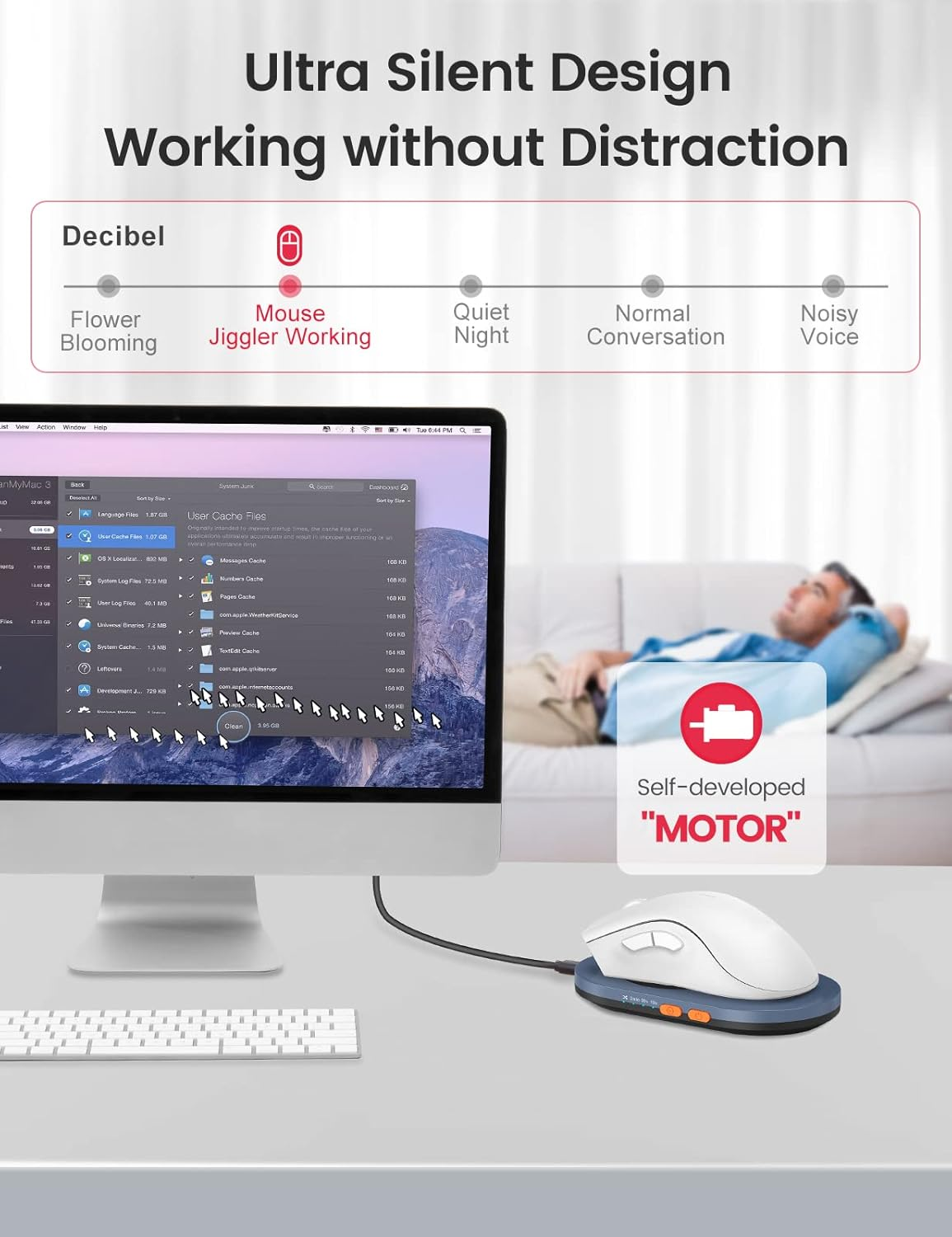 Vaydeer Ultra Slim Mouse Mover, Air 3 Mouse Jiggler with Adjustable Interval Timer, Undetectable & Noiseless, Simulates Realistic Mouse Movement, Driver-Free for Keeping the PC Active and Secure image number 1