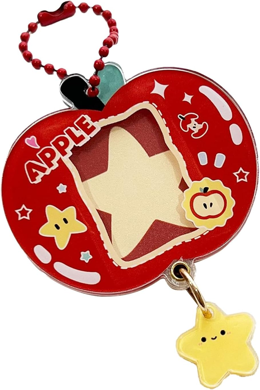 Photo Keychain - Cute Fruit Keepsake Gift - Picture Bracket for Keychain Holder - for Teens, Adults, Fans, Bags, Squirts, Backpacks, Travel, Commuting, Parties, and Concerts