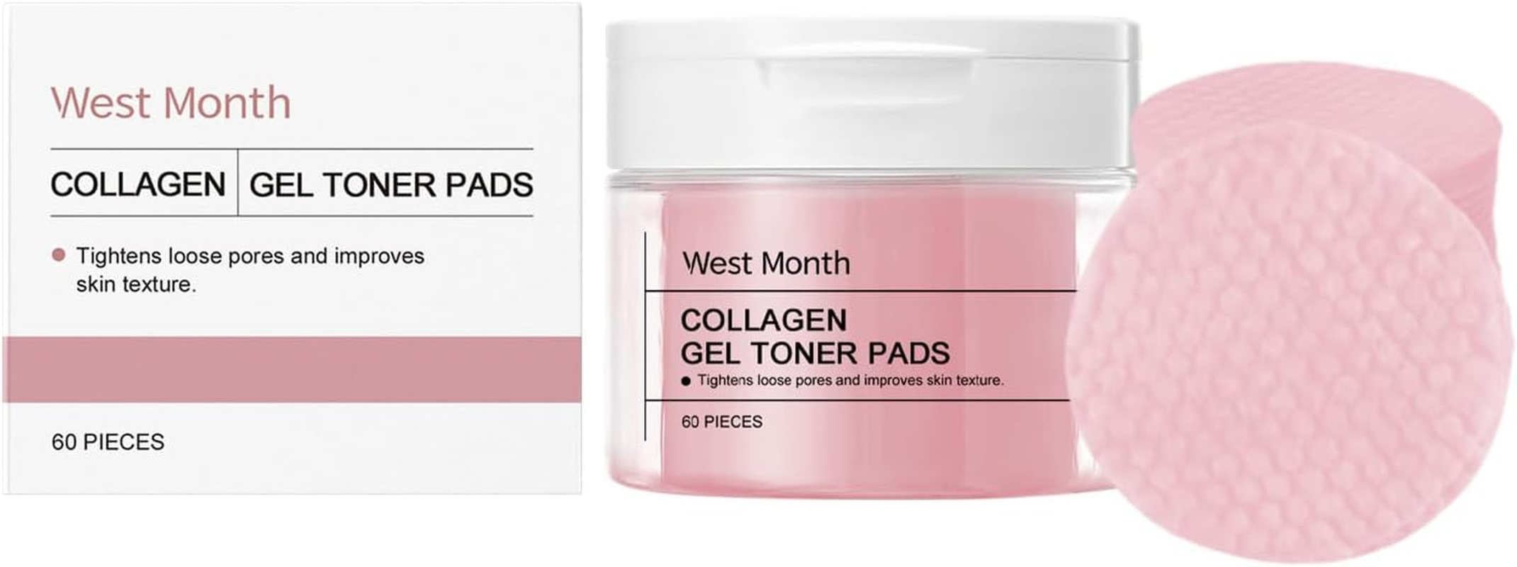 Collagen Gel Toner Pads, 60 Pieces, Reduce Fine Lines and Enhance Skin Radiance，Enhance Skin Elasticity and Firming Effect image number 4
