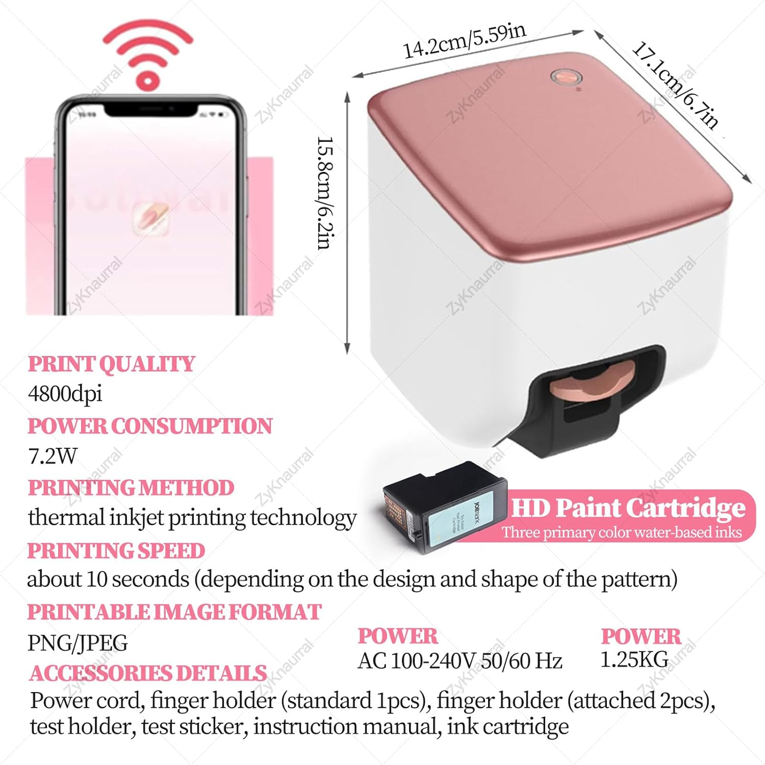 Smart 3D Nail Printing Machine, Digital Mobile Art Printer, Support Wifi/App/Diy Nail Painting Machine, 10S Done, Portable Nail Printer Machine for Beauty & Personal Care image number 1