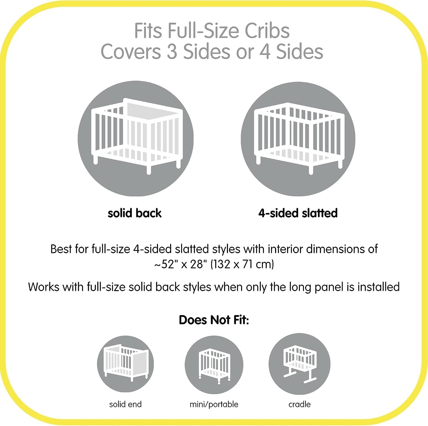Baby Breathable Mesh Liner Fits Full-Size Cribs,Classic Collection 3Mm Mesh, Four-Sided Slatted and Solid Back Cribs &ndash; Anti-Bumper (White) image number 3
