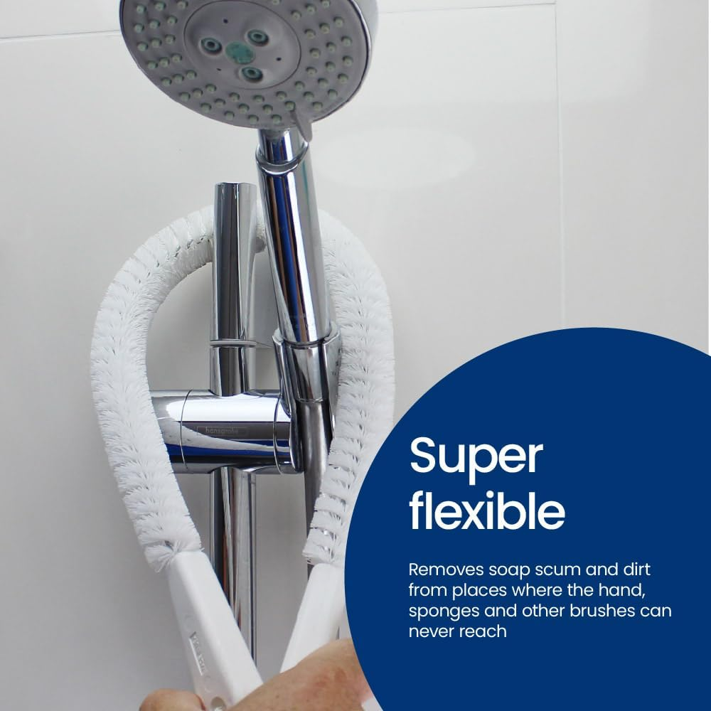 White Magic Nook & Cranny Washing Brush - 63Cm, Made in USA, Versatile Cleaning for Hard-To-Reach Areas, Ergonomic Dual-Hand Grip, Durable, Firm yet Gentle Bristles, Dishwasher Safe image number 5