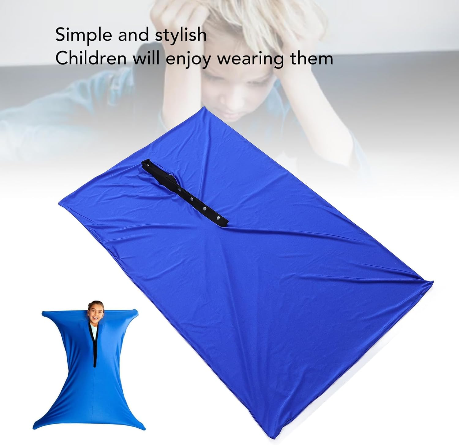 Sensory Sock Body Sock,Premium Material Dynamic Movement Sensory,Simple and Fashionable Body Sock Sensory Kids, for Children Blue M Size image number 4