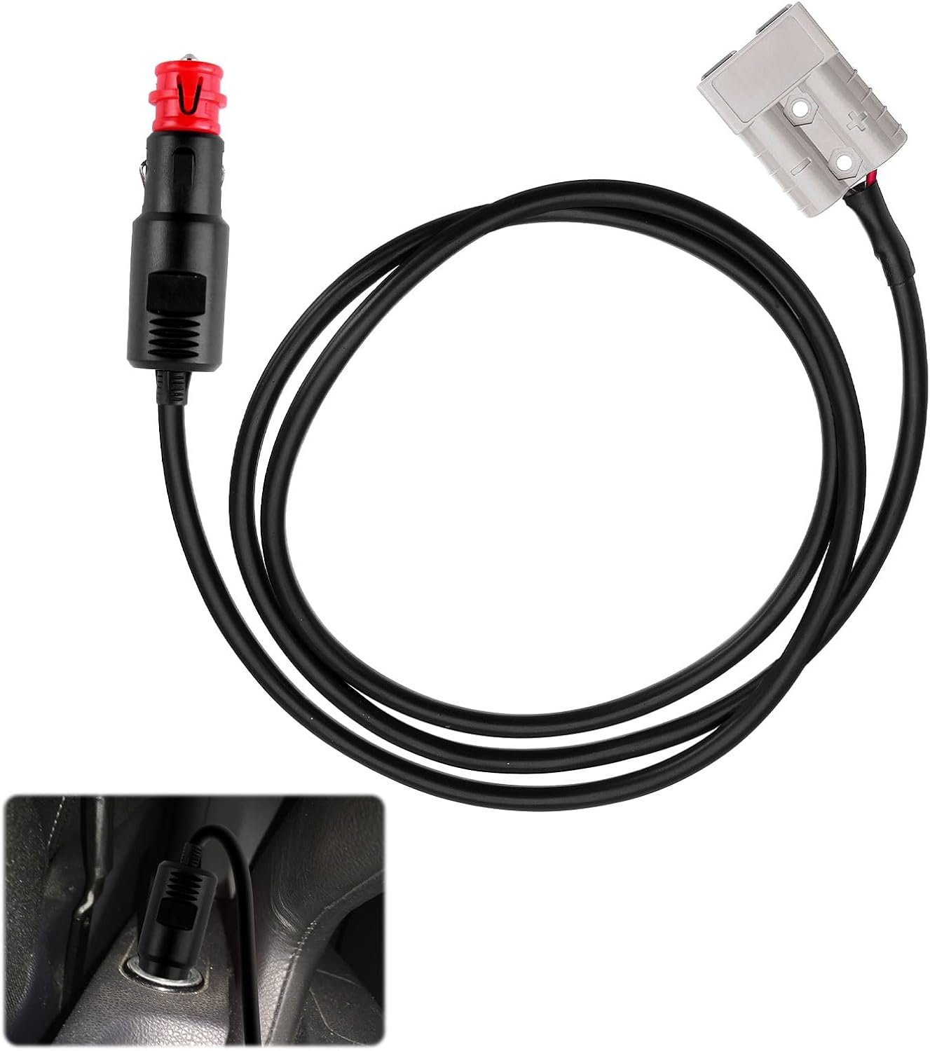 Anderson Plug Extension Cable, 1 Pcs Cigarette Lighter Adapter, 12V Anderson Plug Connector Lead, Style Connector to EU Male Car, 16AWG Style Connectors for Caravan Accessories (2M) image number 3