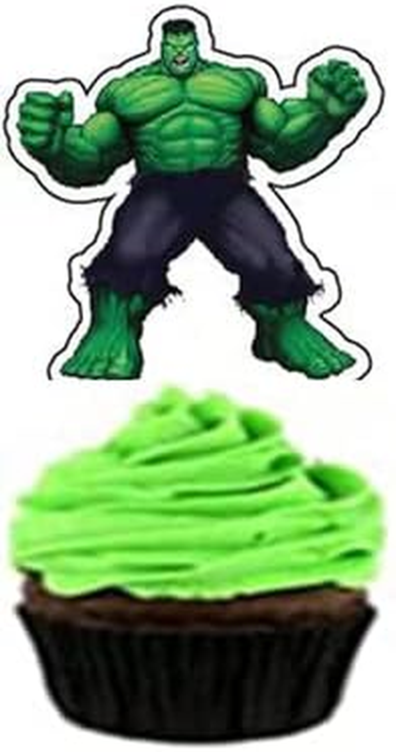 HUA Party Hulk Cake Topper, 48 Pcs, Superhero Birthday Party Supplies Decorations image number 3