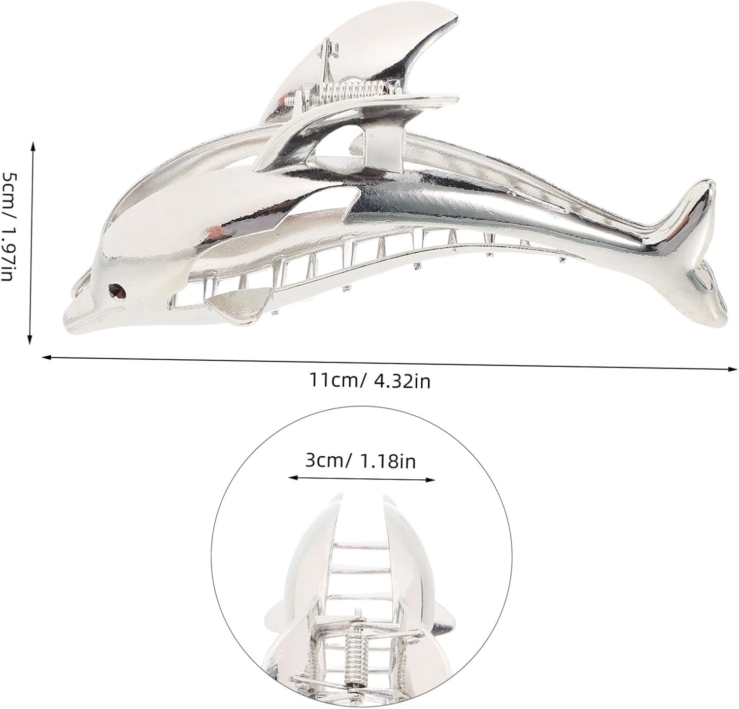 Outanaya 2Pcs Dolphin Hair Clips Stylish Large Hair Clamp for for Parties Weddings and Everyday Use Matte Finish image number 6