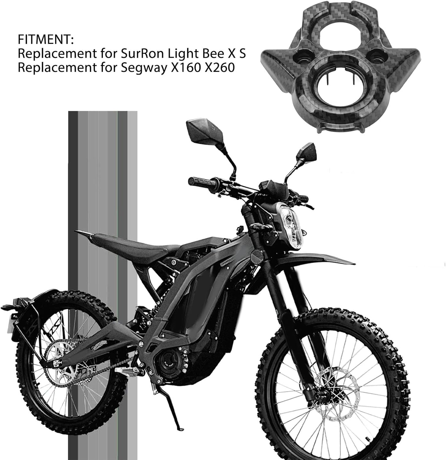 Ignition Key Switch Cover for Surron Light Bee X S, Motorcycle Central Control Decorative Cover Carbon Fiber Pattern Surron Ignition Switch Cover Replacement for Segway X160 X260 image number 1