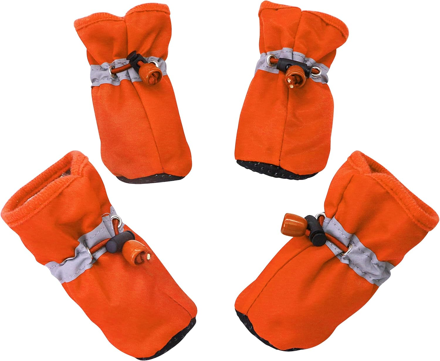 YAODHAOD Dog Boots Paw Protector, Anti-Slip Dog Shoes，These Comfortable Soft-Soled Dog Shoes Are with Reflective Straps, for Small Dog (6, Red)