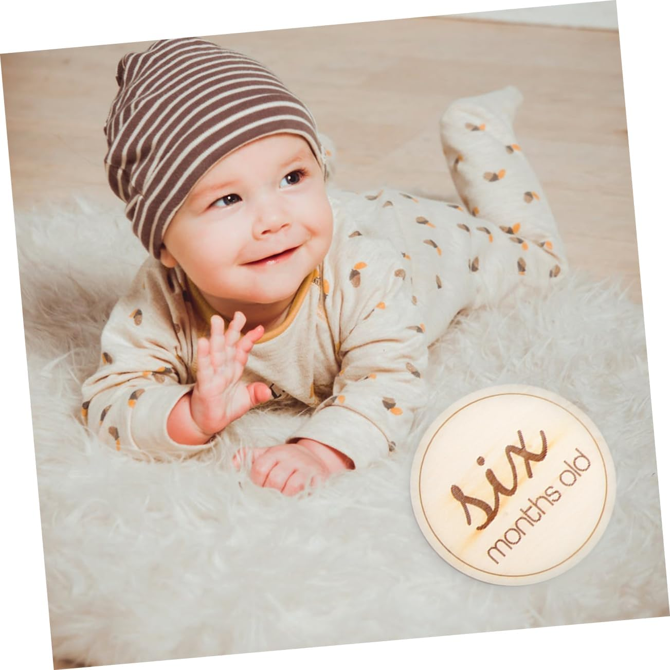 VANZACK 12Pcs Milestone Cards Set round Monthly Number Cards for Newborn Photography to Celebrate Growth and Birthdays Adorable Design image number 4