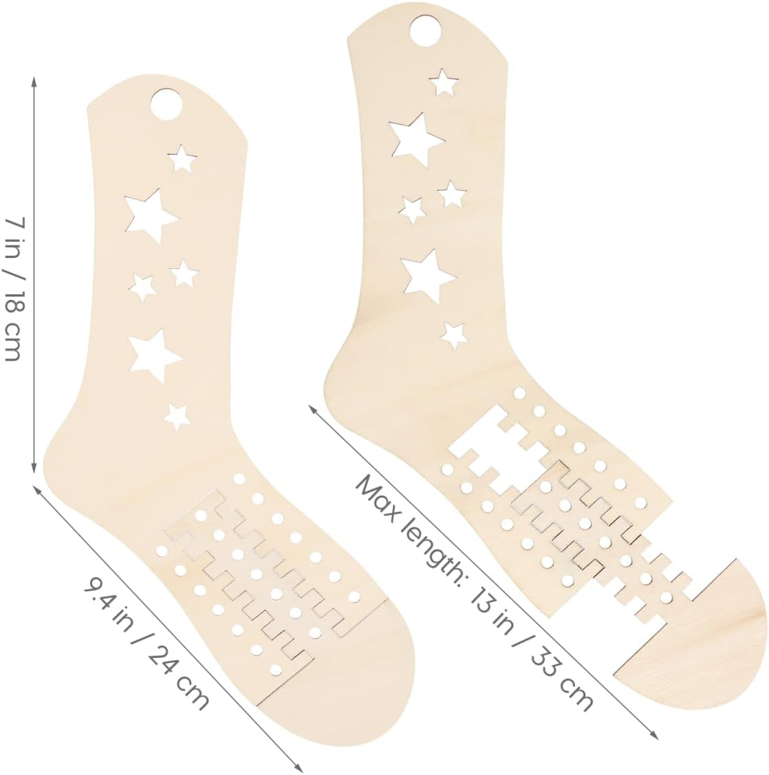 Operitacx DIY Knitting Molds 2 Pieces Wooden Sock Blockers for Sock Blocking Display image number 1