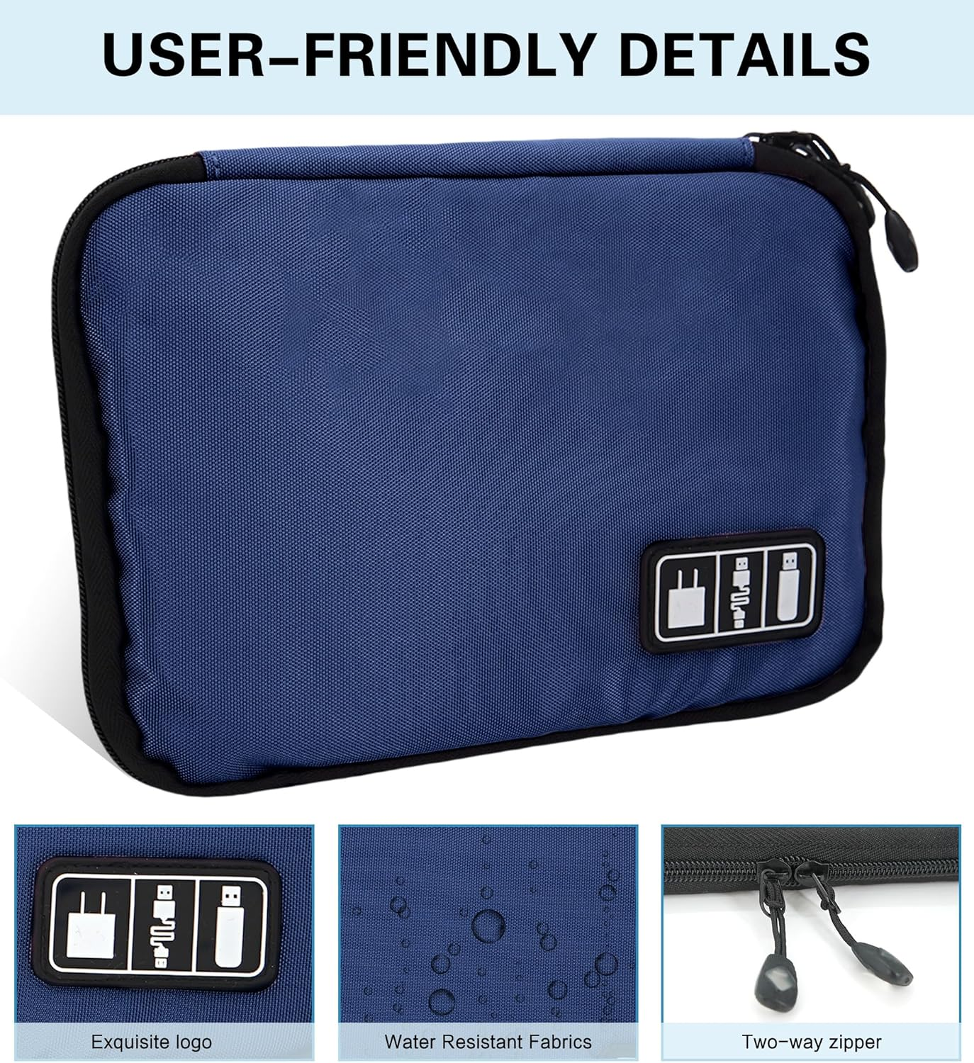 YOKONICO Electronics Organizer Bag, Cord Organizer Travel, Portable Tech Bag, Travel Cable Case, Travel Essentials for Cord/Charger/Tech Storage/Power Bank/Earphone/Usb/Sd/Electronic Accessories image number 5