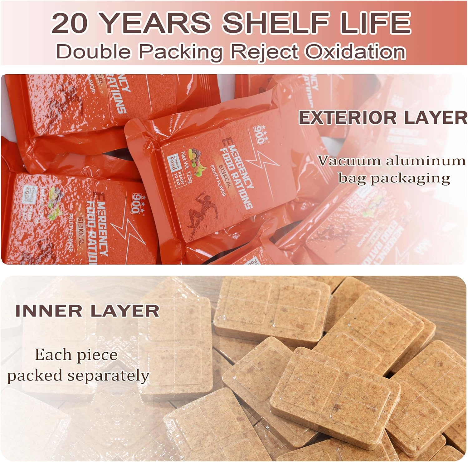 Mre Meals Military 2025, Emergency Meals Ration Bars, Camping Hiking Survival Food High Calorie Bars image number 2