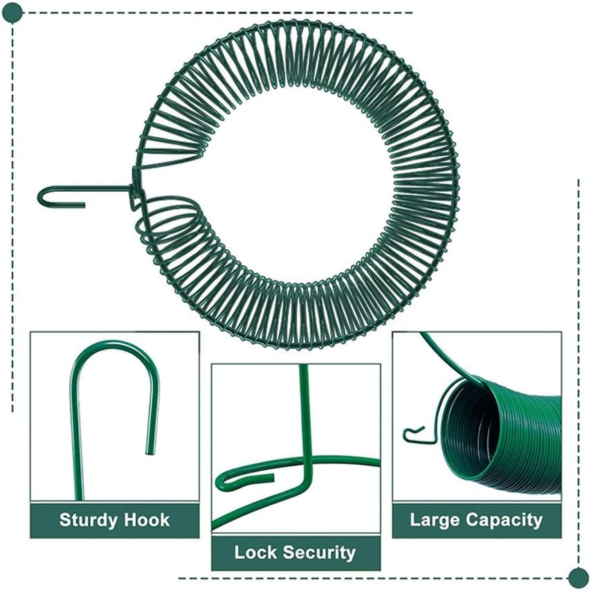2 Pcs Wreath Feeder, Peanut Garland Birdcage, Hanging Feeder, Round, Steel, Whole Wild Bird Feeder with Hanging Hook, for Outdoor Birds and Squirrels Feeding Rust & Waterproof (Green) image number 1