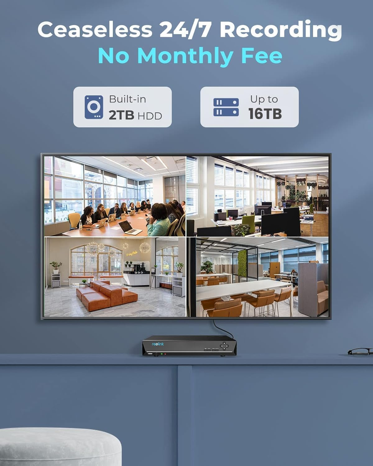 REOLINK RLK8-1200D4-A 12MP Poe Security Camera System, 4Pcs H.265 Surveillance IP Cameras Wired in 12 Megapixel UHD, Person Vehicle Pet Detection, Spotlight Color Night Vision, 8CH NVR with 2TB HDD