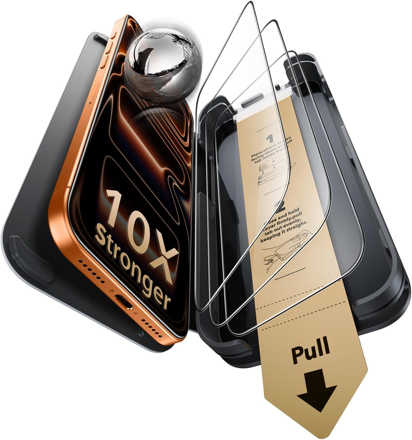 ESR Accessory Glass by Corning&trade; 3 Pack 9H+ Glass for Iphone 17 Pro Max Screen Protector, Military Grade Shatterproof & Durable with Ultrafit Tray image number 6