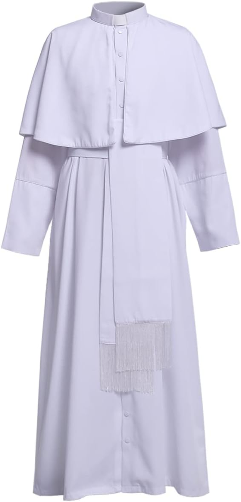 BLESSUME Priest Soutane Roman Cassock Costume Minister Choir Cassock with Cincture Band Belt image number 1