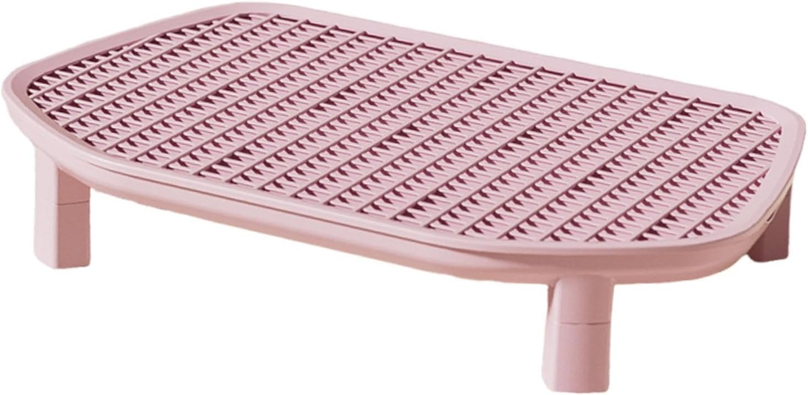 Perfk Cat Litter Box Step Kitten Litters Box Footboard, Reusable, Portable Practical Nonslip Easy to Litter Trapping Step, Pink