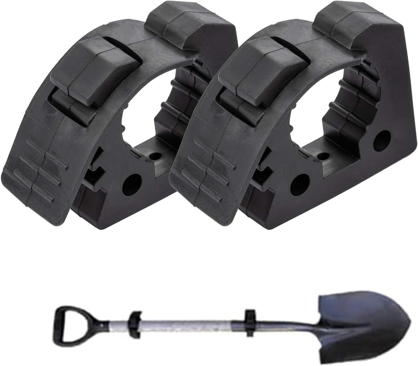 2PCS Quick-Release Shovel Holder for Truck Off-Road Tool Grip, Adjustable Rubber Clamp Mount for UTV ATV Van Trucks Boat Train image number 3