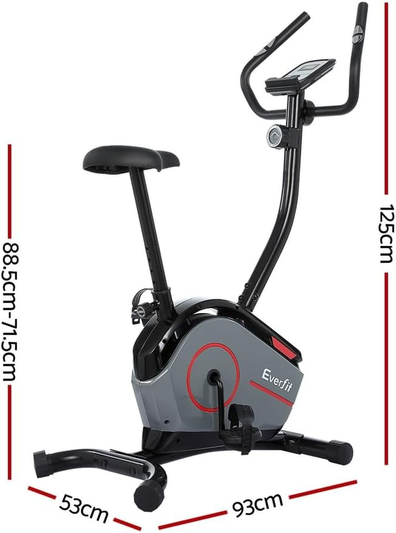 Everfit Exercise Bike, Magnetic Spin Bikes Trainer Stationary Flywheel Home Gym Fitness Cardio Indoor Cycling, with Wireless Pulse Receiver and Digital Monitor Display Grey image number 5