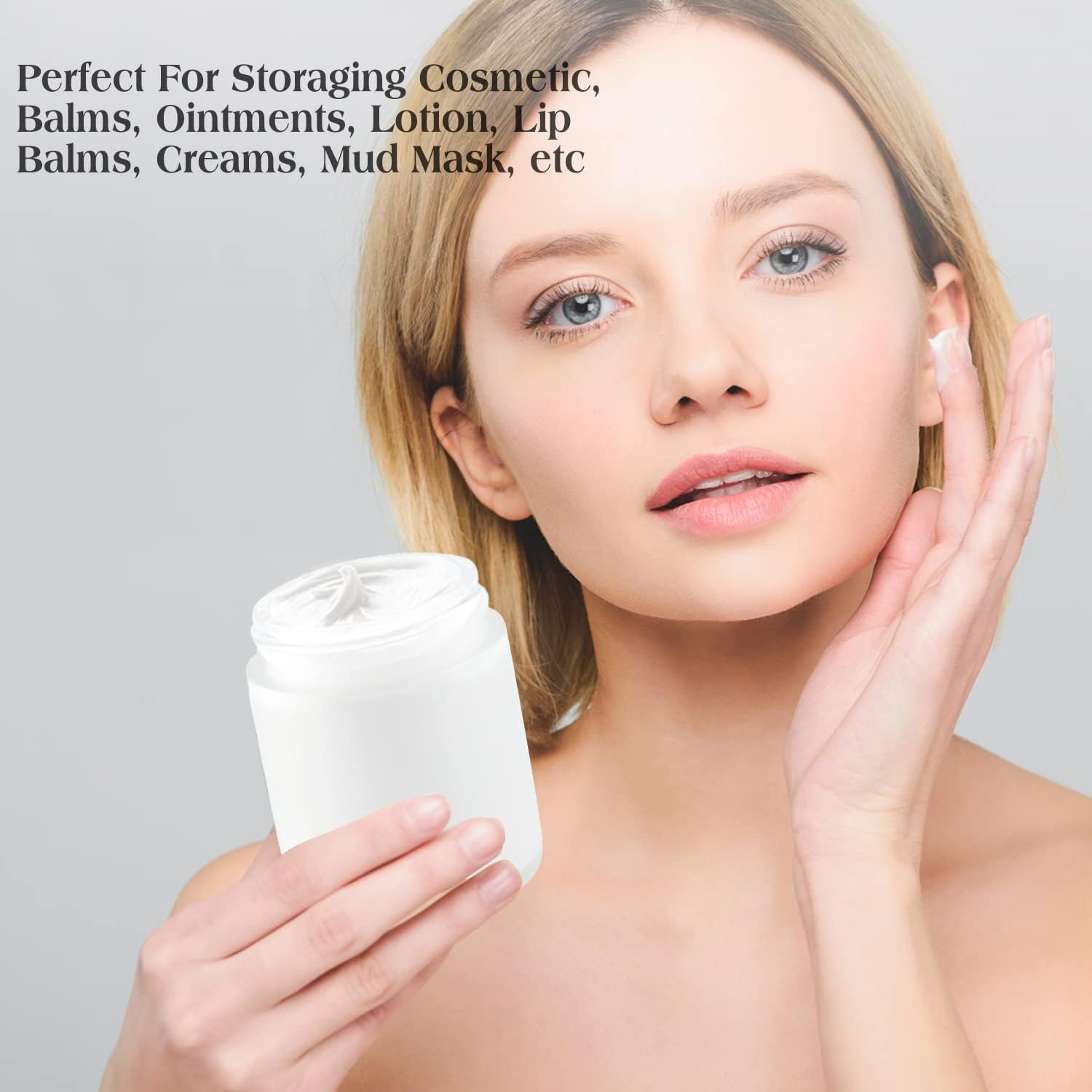 4 Pack 200G/7Oz Frosted Glass Jars Empty Cosmetic Pot Refillable Cream Container Bottle with Rose Gold Lid&Inner Liner for Lotion Face Cream DIY Makeup Salve Lip Balm Toiletries image number 4