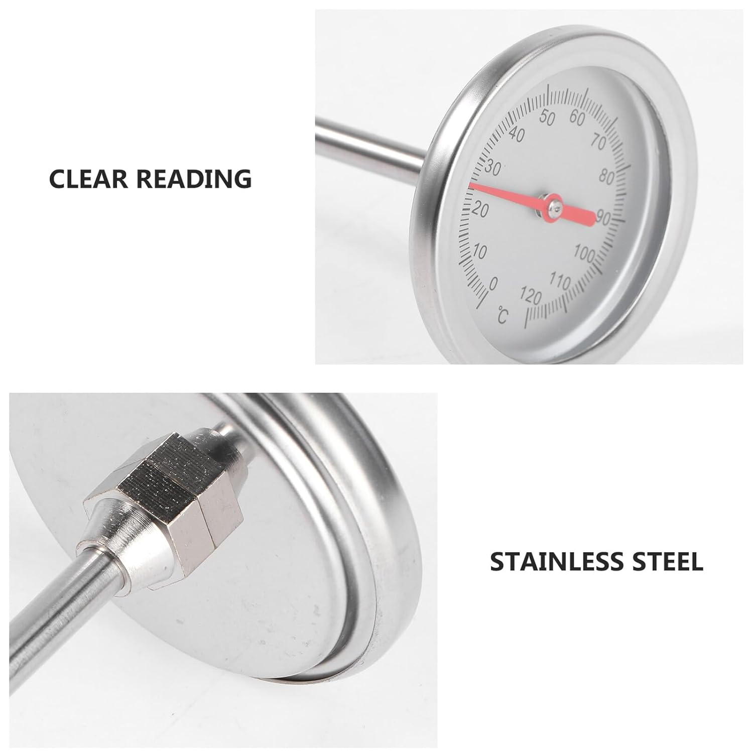 Gardening Compost Soil Thermometer Stainless Steel Temperature Measuring Tool Probe for Outdoor Soil Temperature Detection and Planting Use image number 3