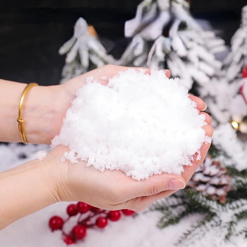 100G Fake Snow Decoration,Party BESTBUY Artificial Snow for Christmas Decoration, Fake Snow for Crafts Village Displays - Instant Snow Snowflakes for Holiday Decor Craft Winter Displays 3.6Oz image number 1