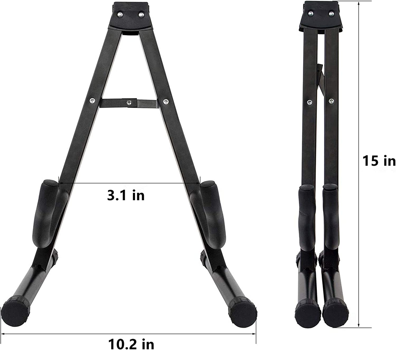 Guitar Stand Floor Folding Universal a Frame Stand for Acoustic Electric Bass Travel Classic Guitar Stand - Black image number 3