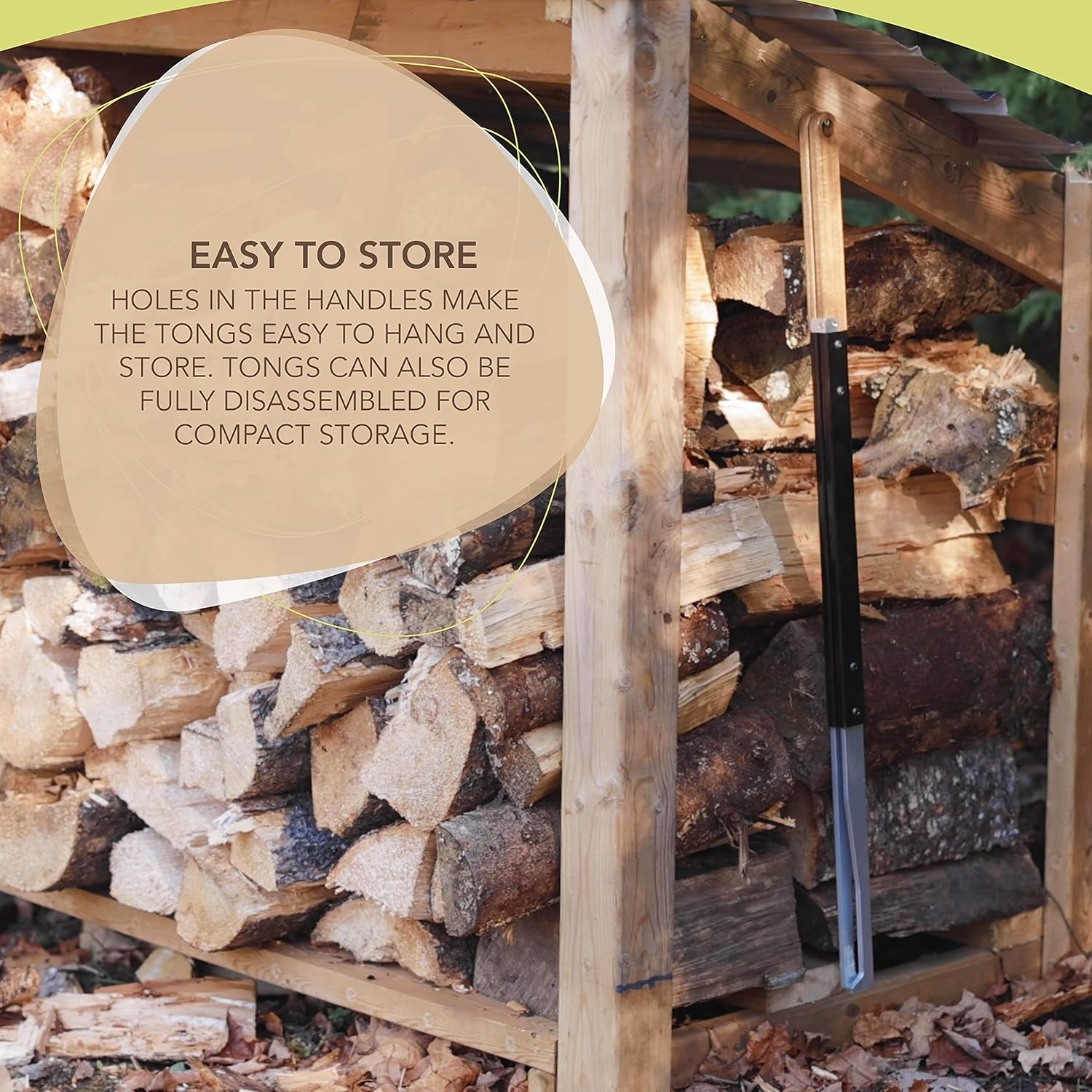 KABIN Fire Tong Log Grabber &ndash; Extra Long Firewood Claw Tongs for Fireplace, Outdoor Campfire, Firepit & More 38" image number 6