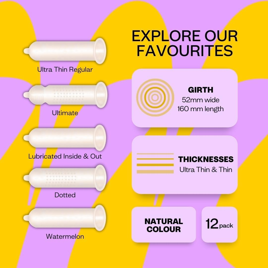 Moments Party Pack Assorted Condoms - Vegan Society Certified, Flavoured, Extra Lubricated, Premium Quality Natural Rubber Latex, Gynaecologically & Dermatologically Tested (30 X Assorted Natural Latex Condoms) image number 4