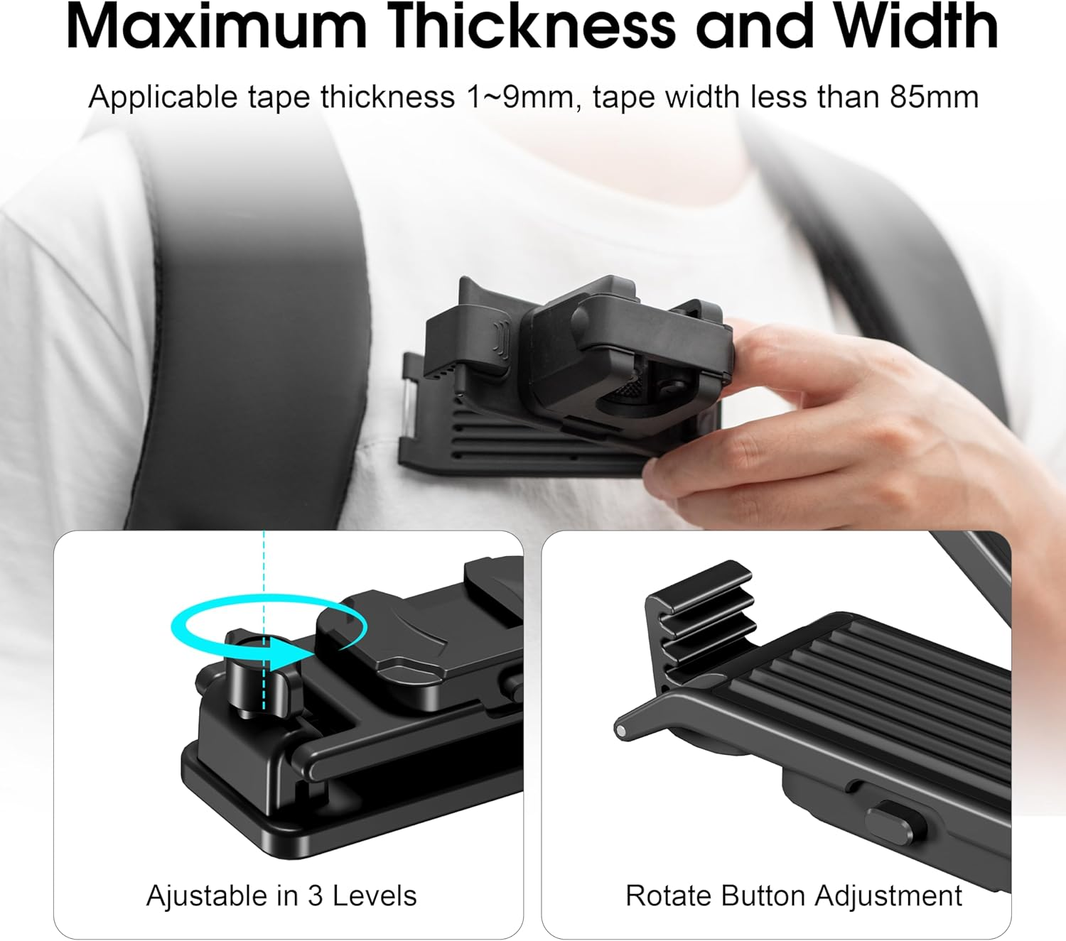 STARTRC VCR Selfie Stick Holster Backpack Strap Clip Mount for Insta 360 X5 X4 Go Ultra ACE Pro 2 Ajustable Quick Release for Pro Hero 13 12 Max 2 for DJI Osmo Nano Action 5 Camera Accessories image number 5