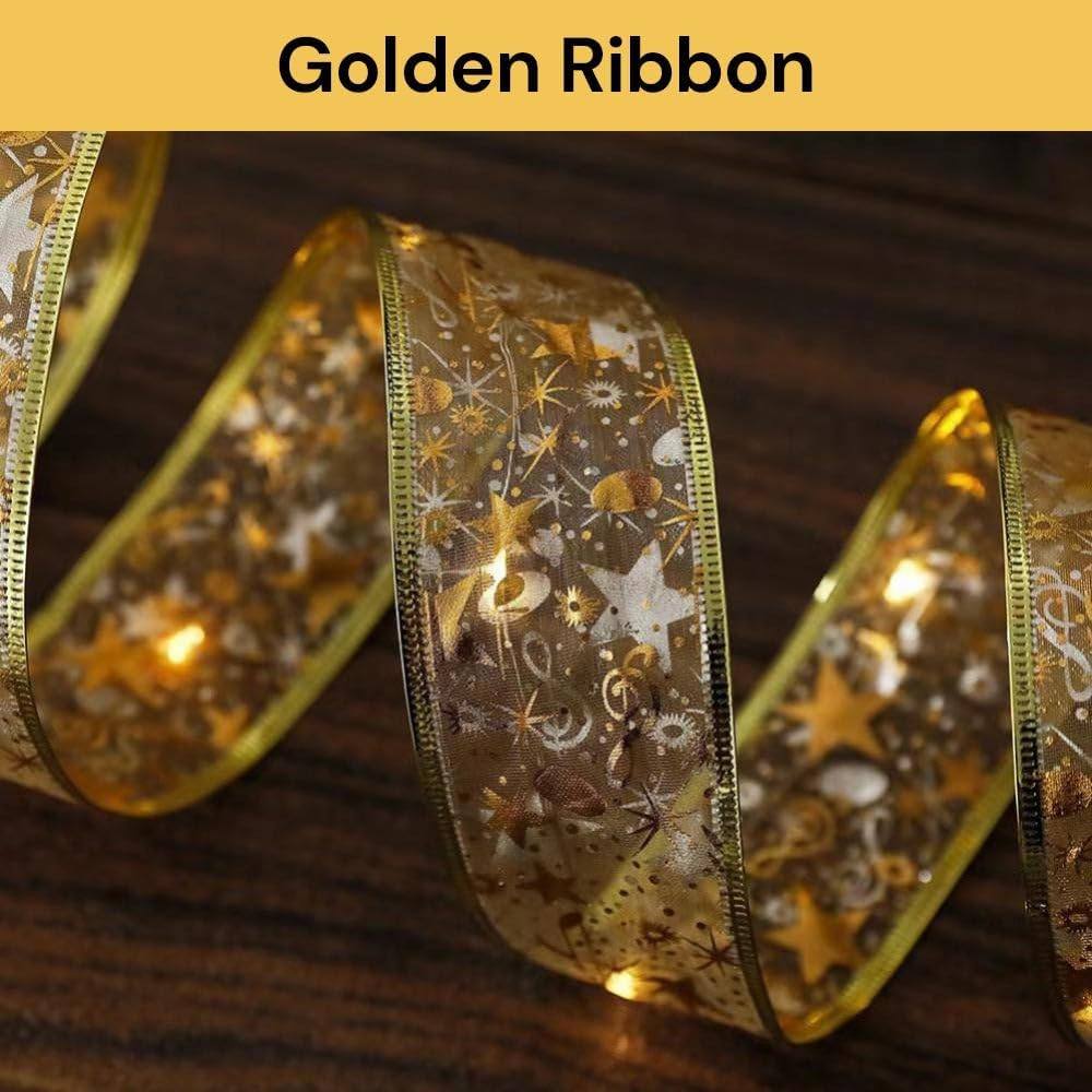 EZONEDEAL 20Leds Christmas Ribbon Lights Battery Operated Christmas Fairy Lights Indoor Christmas Tree Decoration Outdoor Christmas Decorations Garden Bedroom Party Decor Multicolor (2M) image number 3