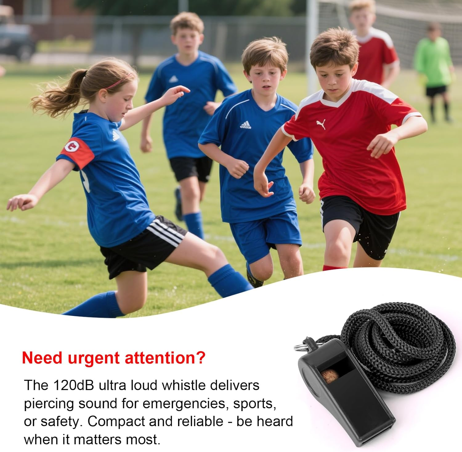 Seakii 8-Pack Colorful Plastic Whistles with Lanyards - 120Db Loud Sports Whistles for Coaches, Teachers, Emergency Kits & Events image number 2