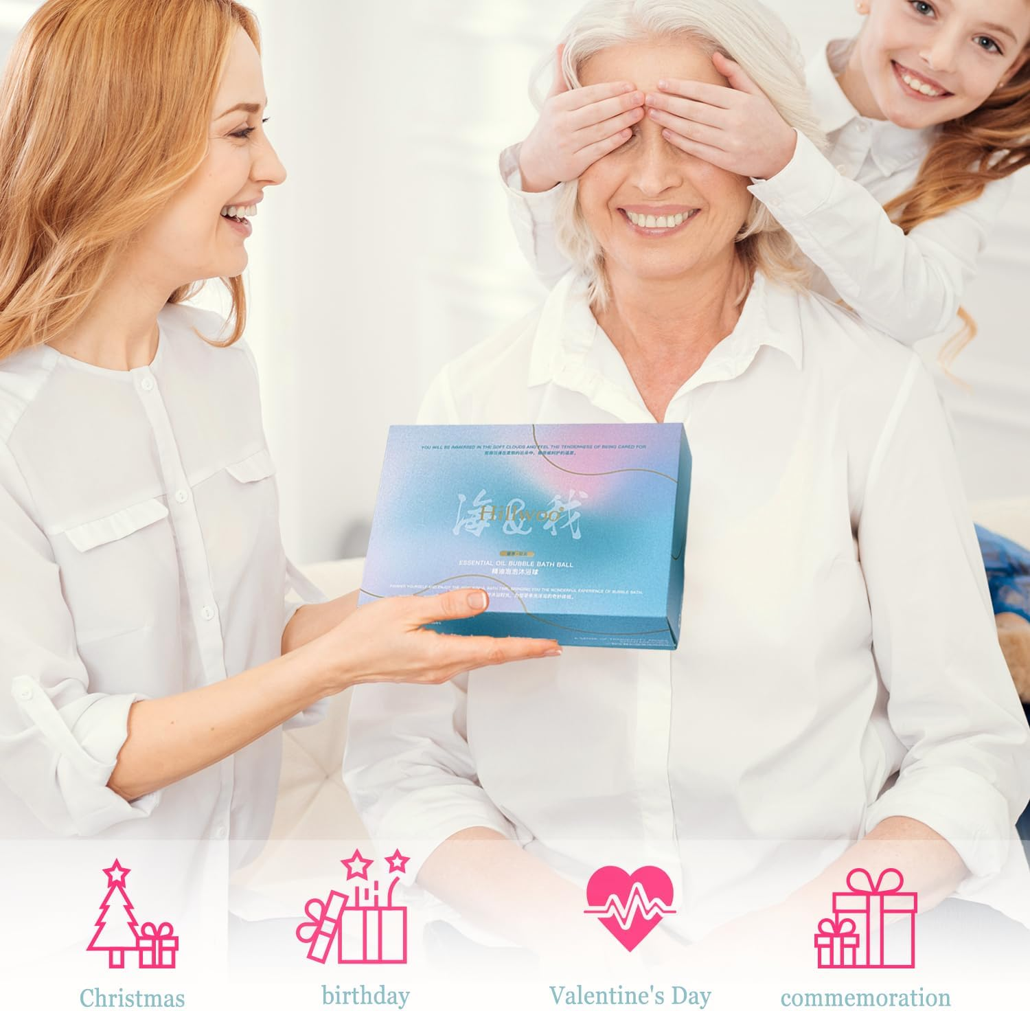 Pomobubbles Hillwoo Bath Bombs Scented,Chinese Aroma and Style,Moisturizing Dry Skin & Long Lasting Bubbles, Gentle Not Allergic Not Staining,The Experience Is Completel Different, Come Surf, 21.2Oz 6Count image number 2