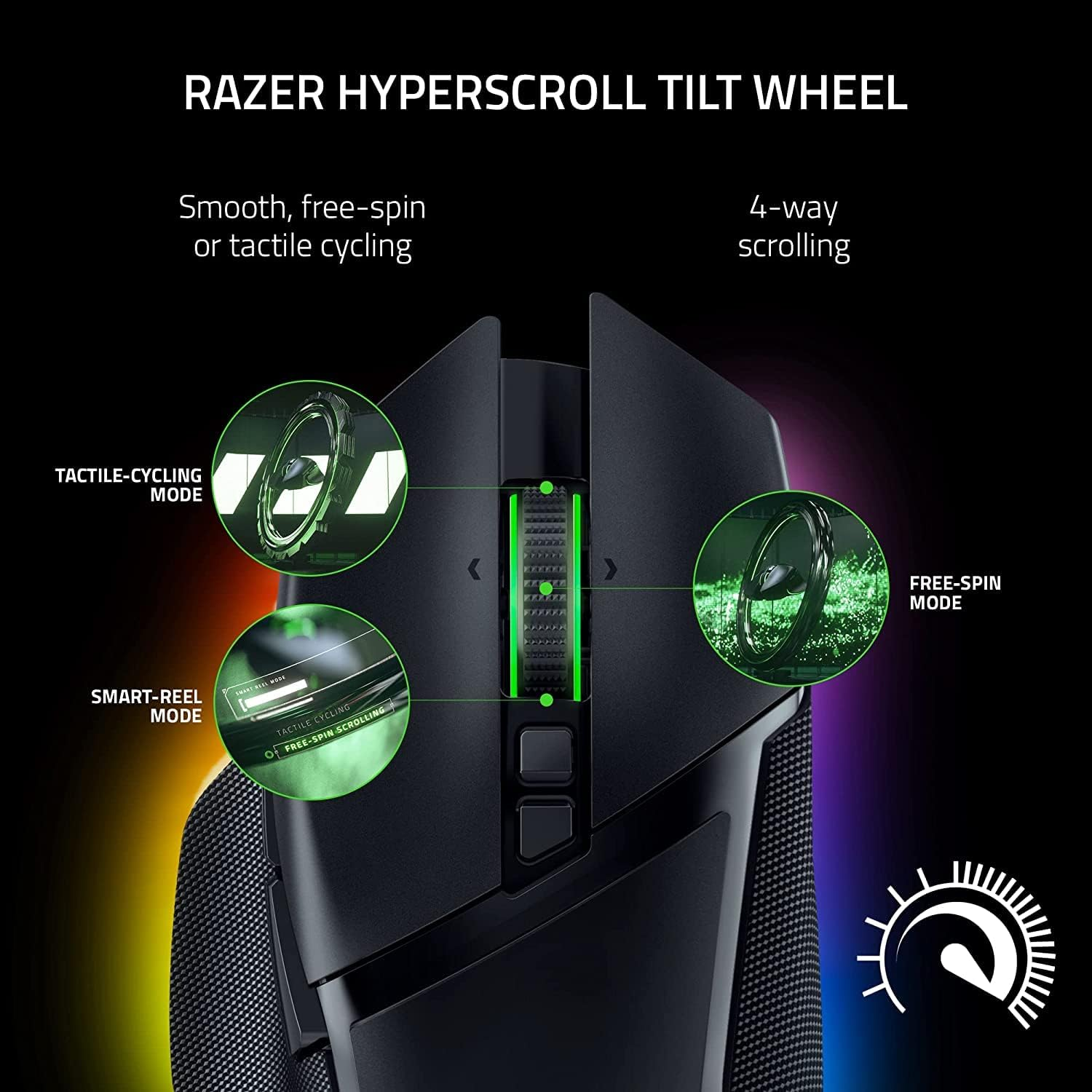 Razer Basilisk V3 Pro Wireless Gaming Mouse: Hyperscroll Tilt Wheel - 30K DPI Optical Sensor - Gen-3 Optical Switches - 13-Zone Chroma RGB - 13 Programmable Controls - 3 Connection Modes - Black image number 5