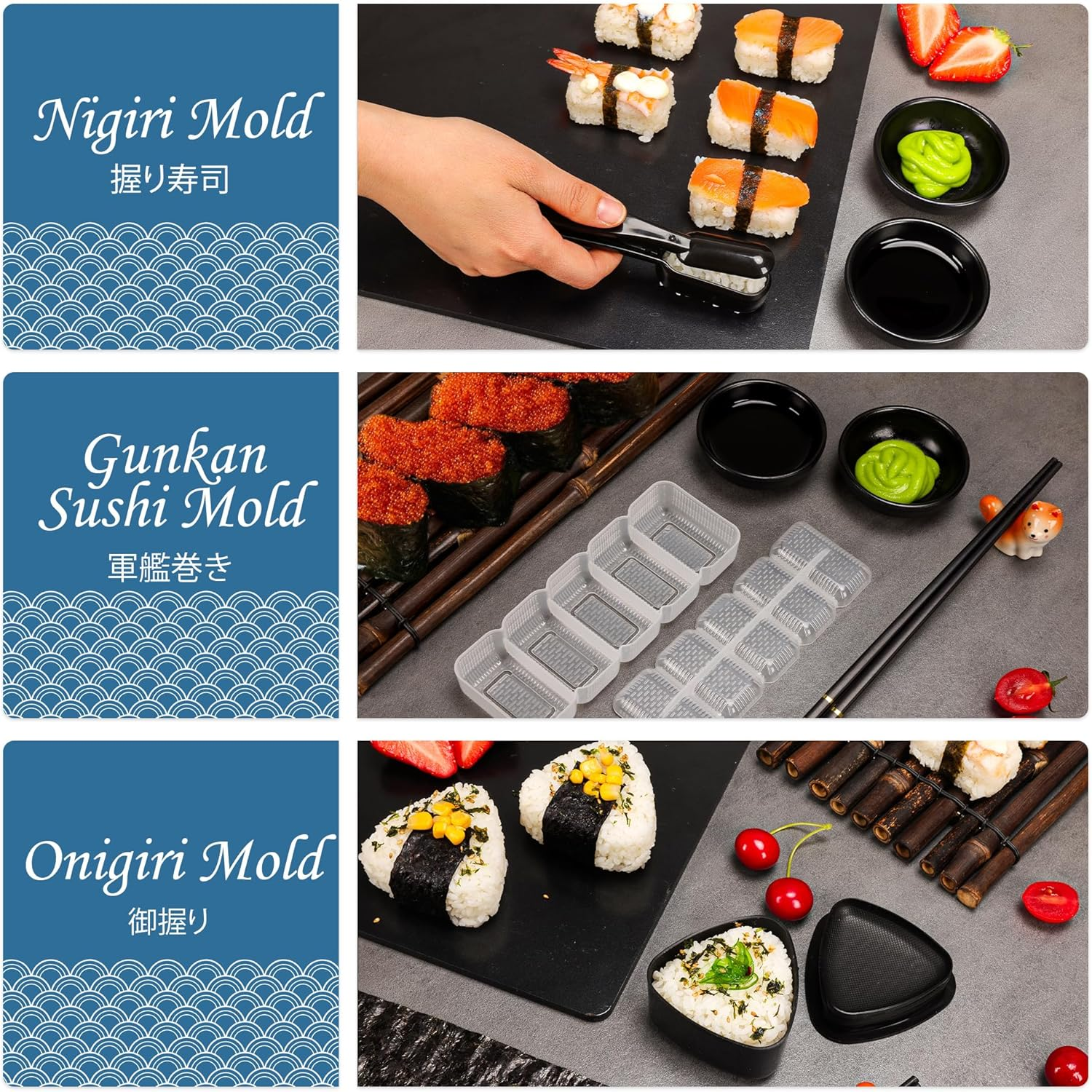 FUNGYAND Sushi Making Kit, 32-In-1 Complete Set with Bazooka Roller, Nigiri & Musubi Presses, Bamboo Mats, Knife, Peeler, Animal Rice Molds, Chopsticks & More &ndash; Perfect for Family Fun image number 6