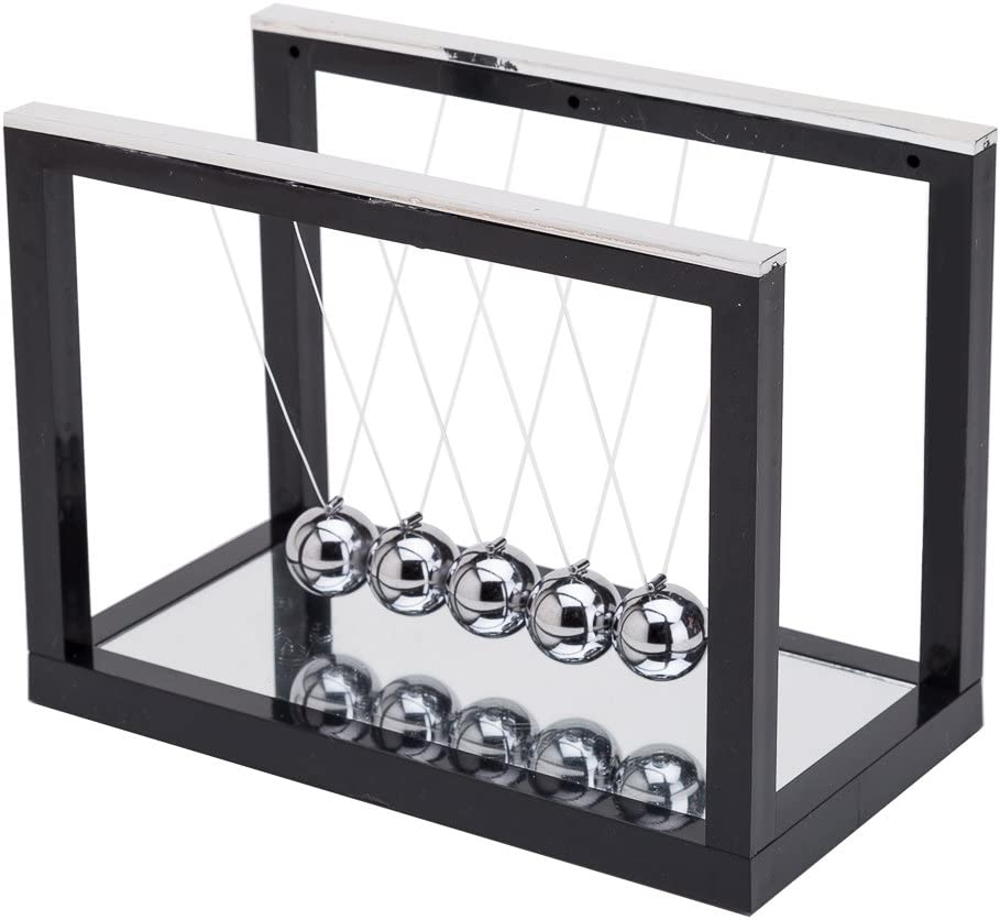 Thy Collectibles Newtons Cradle Balance Balls with Mirror Desk Top Decoration Kinetic Motion Toy for Home and Office