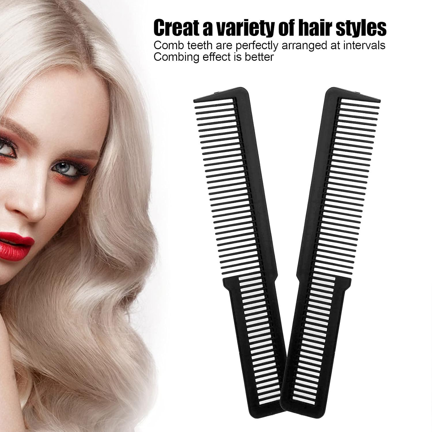 Detangler Comb, Professional Curly Hair Detangling Brush, Fine Wide Toothed Comb for All Hair Types for Women and Men(Black) image number 3